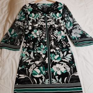 Black floral cocktail dress